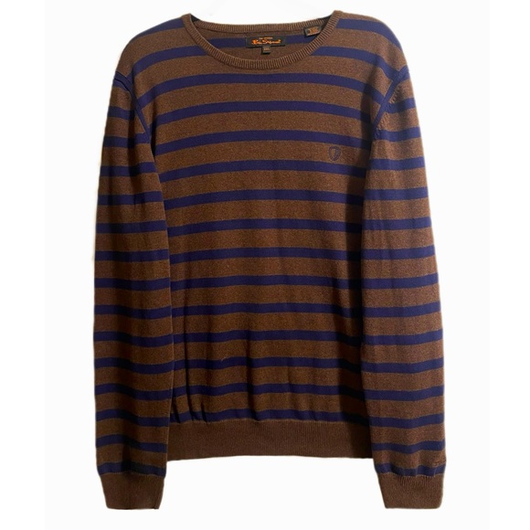 NWOT Rare Vintage Ben Sherman Blue and Brown Striped Sweater. Men’s Size 2XL - Picture 1 of 6